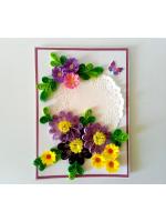 Quilled Purple and Variety Flowers Greeting Card