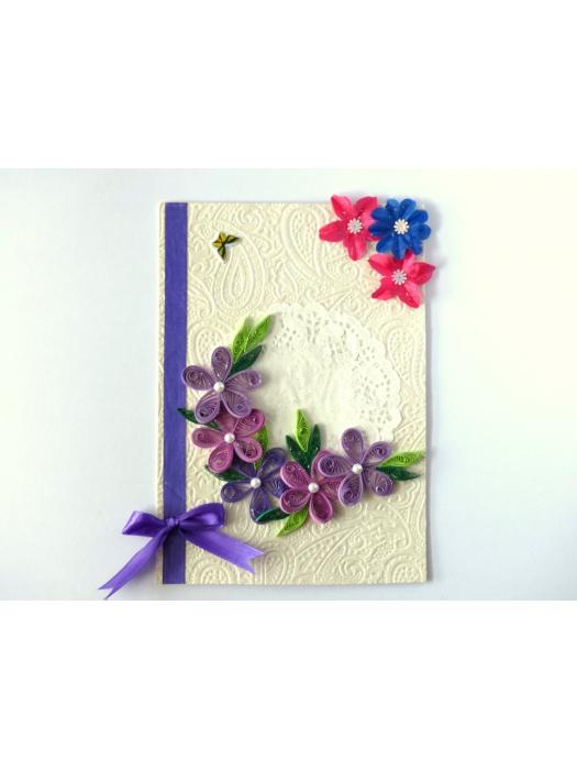 Purple Themed Quilled Greeting Card image