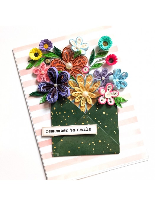 Quilled Flowers In Envelope Greeting Card