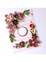 Red Quilled Flowers Corner Greeting Card