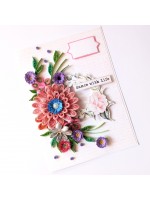 Sparkling Pinks Quilled Flowers Card