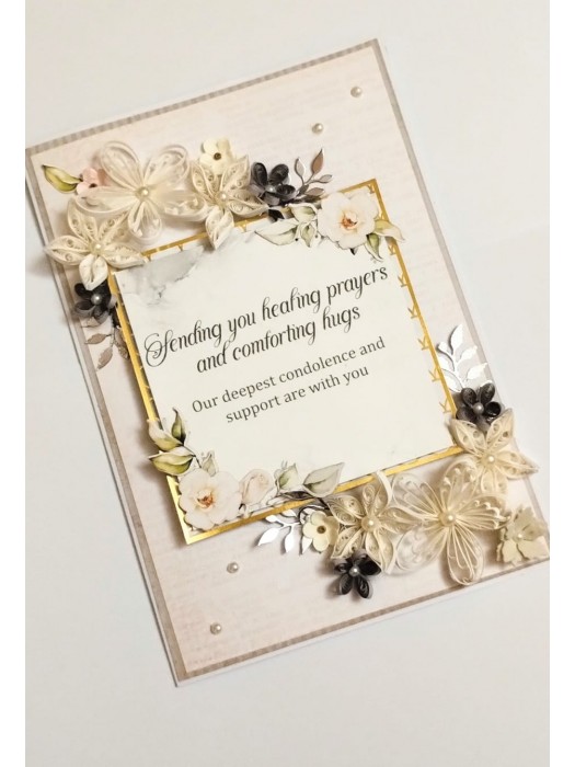 Quilled White Flowers Demise card