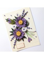 Purple Quilled Flowers Handmade Card