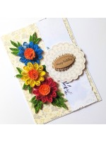 Sparkling Quilled Flowers Birthday Greeting Card 