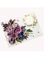 Purple Themed Quilled Flowers Greeting Card