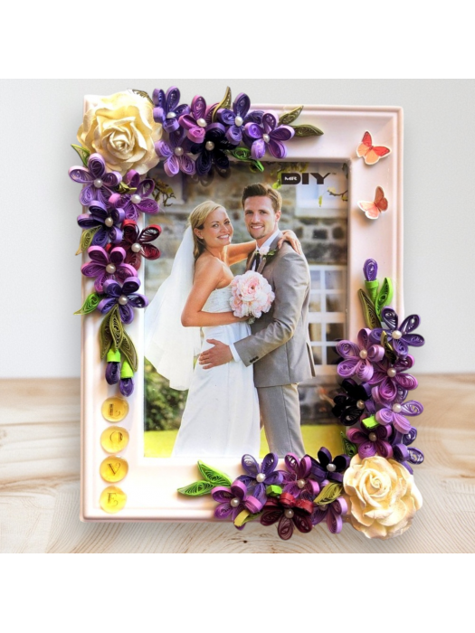 Purple Themed Quilled Photo Frame image