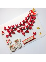 Quilled Hearts Tree Greeting Card