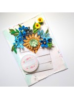 Blue Quilled Flowers In Envelope Greeting Card